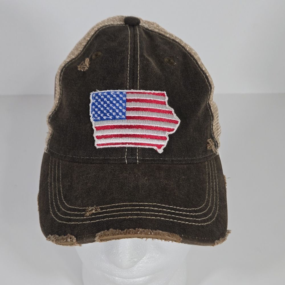 Vintage Wild‎ Oats Cap American Flag Adjustable SnapBack Distressed NWT